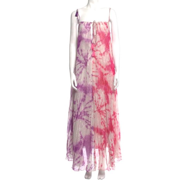 Rococo Sand Dresses & Skirts - Rococo Sand Ava Maxi Dress Small Fuchsia Metallic Tie Dye Boho Dress New